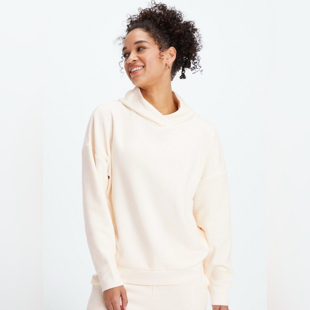 Fabletics Cream Hooded Sweatshirt